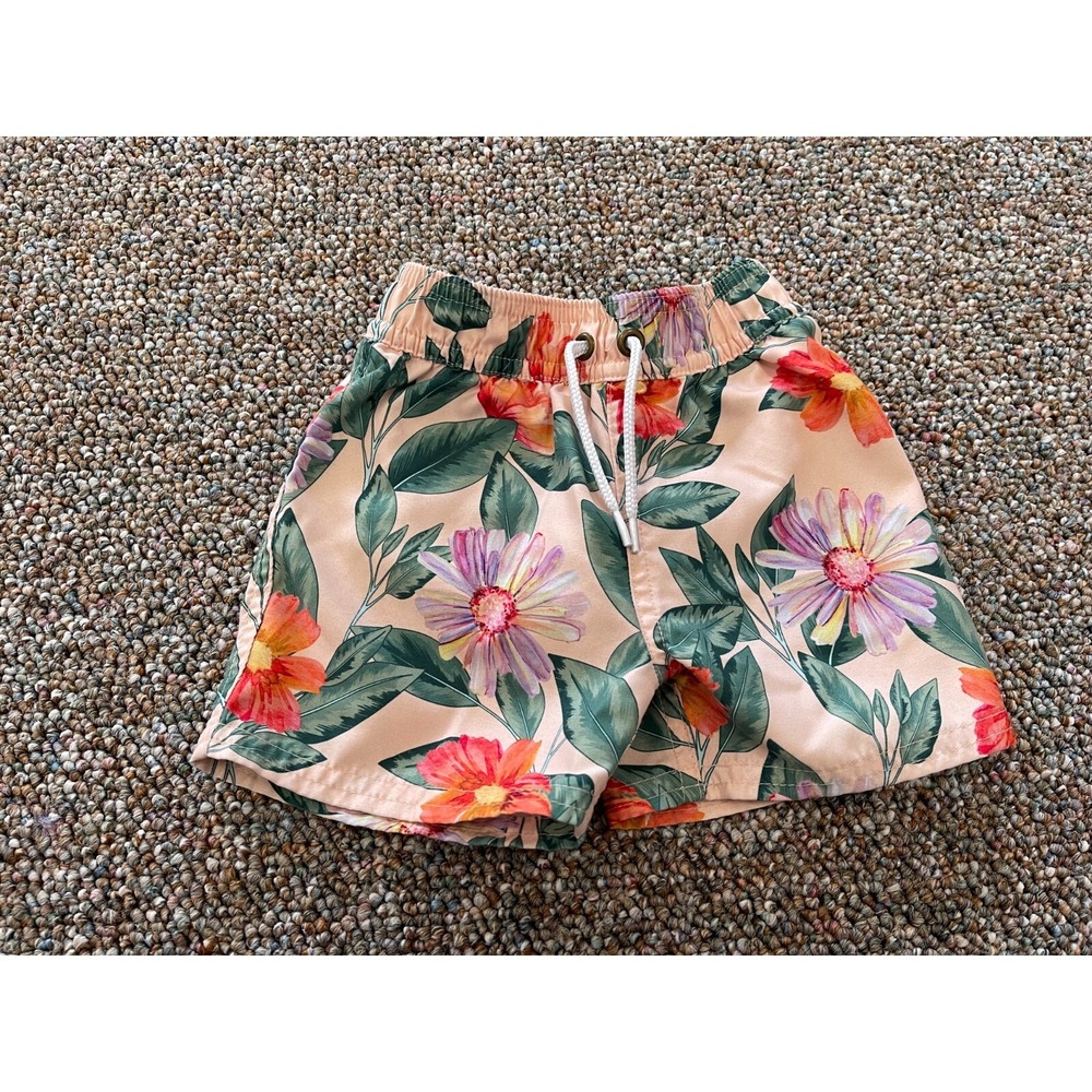 Starting Out Girls Pink Flower Swim Shorts 12-18M